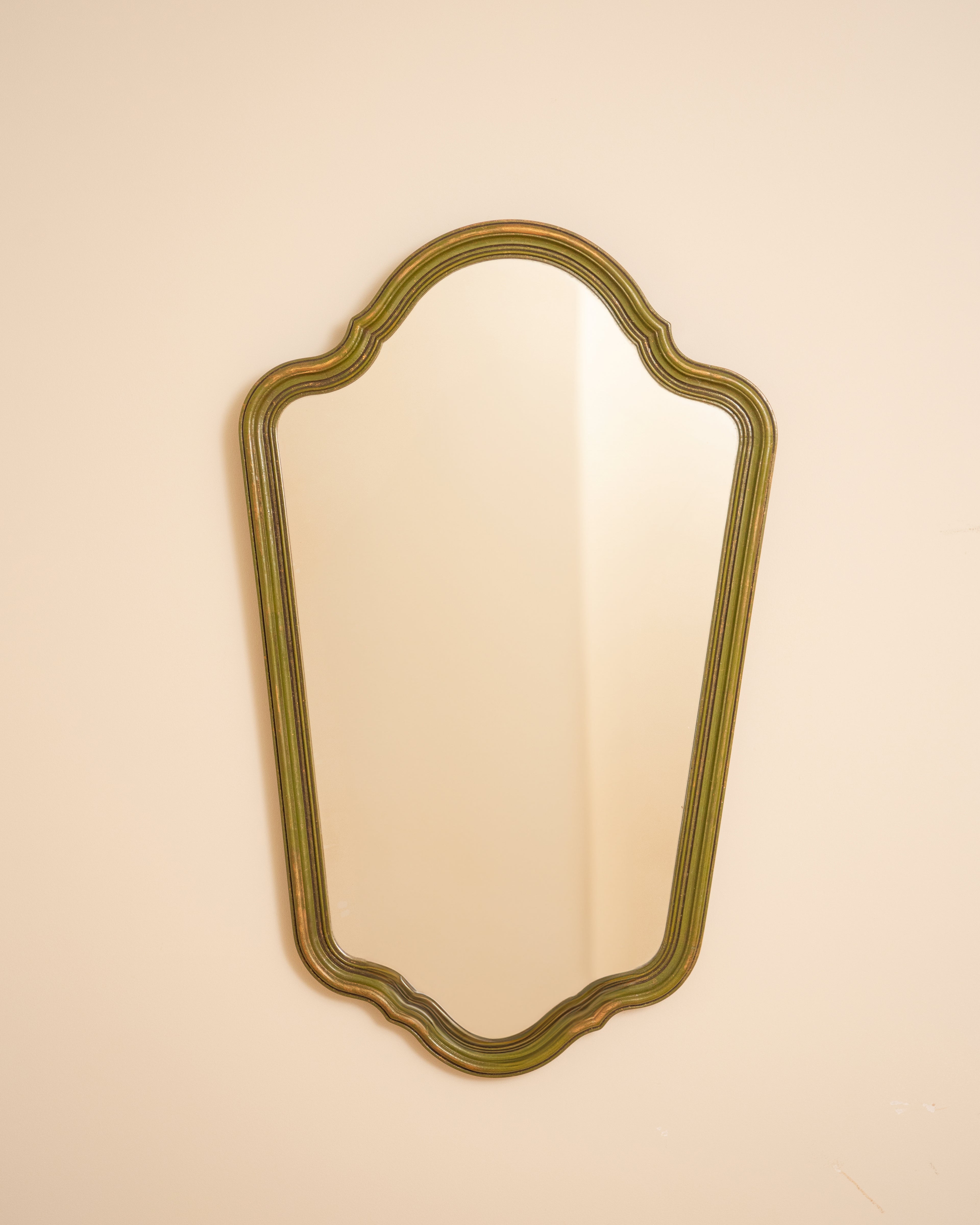Green Vintage Wooden Framed Mirror