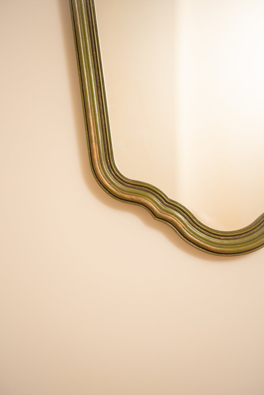 Green Vintage Wooden Framed Mirror