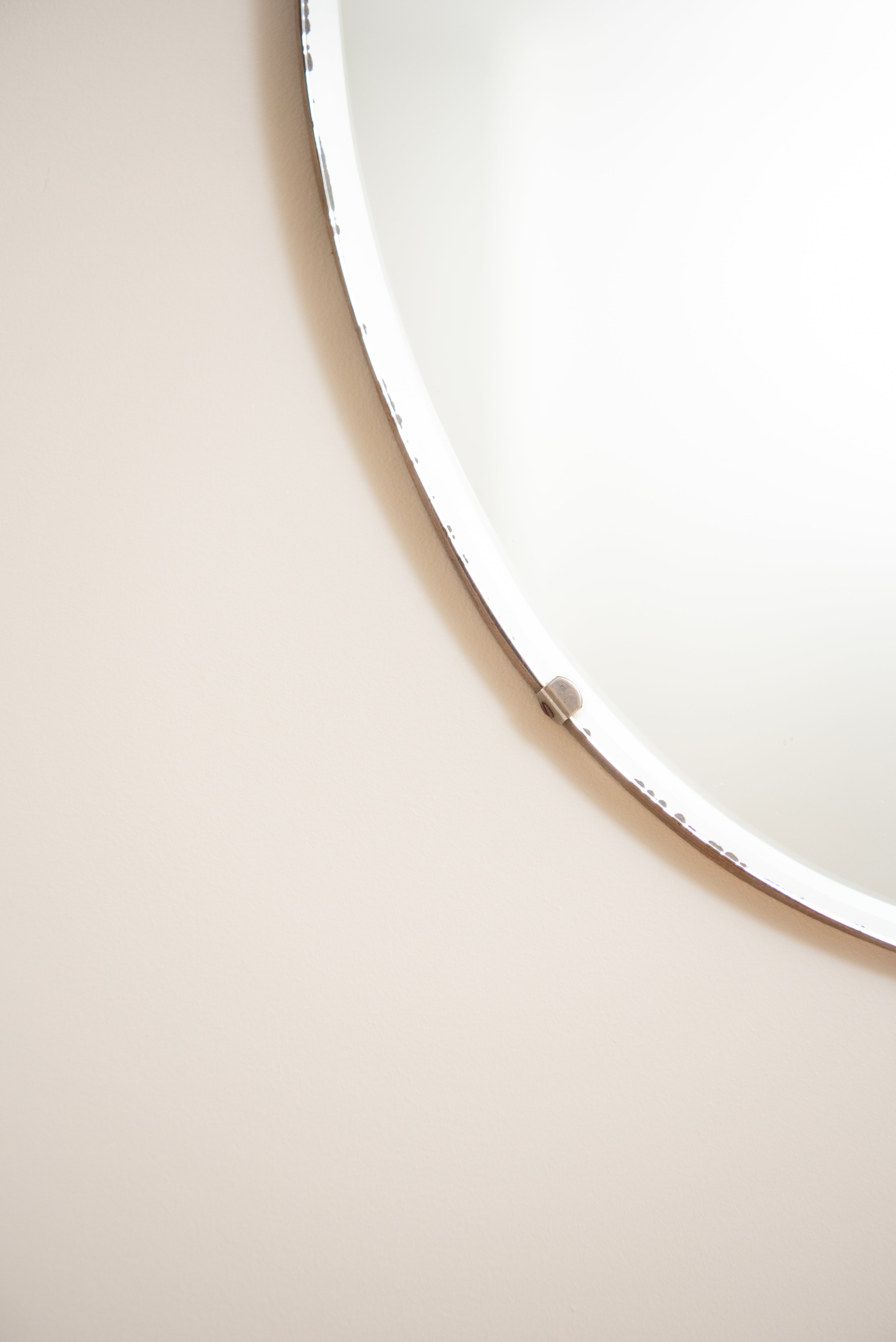 Frameless Oval Vintage Mirror