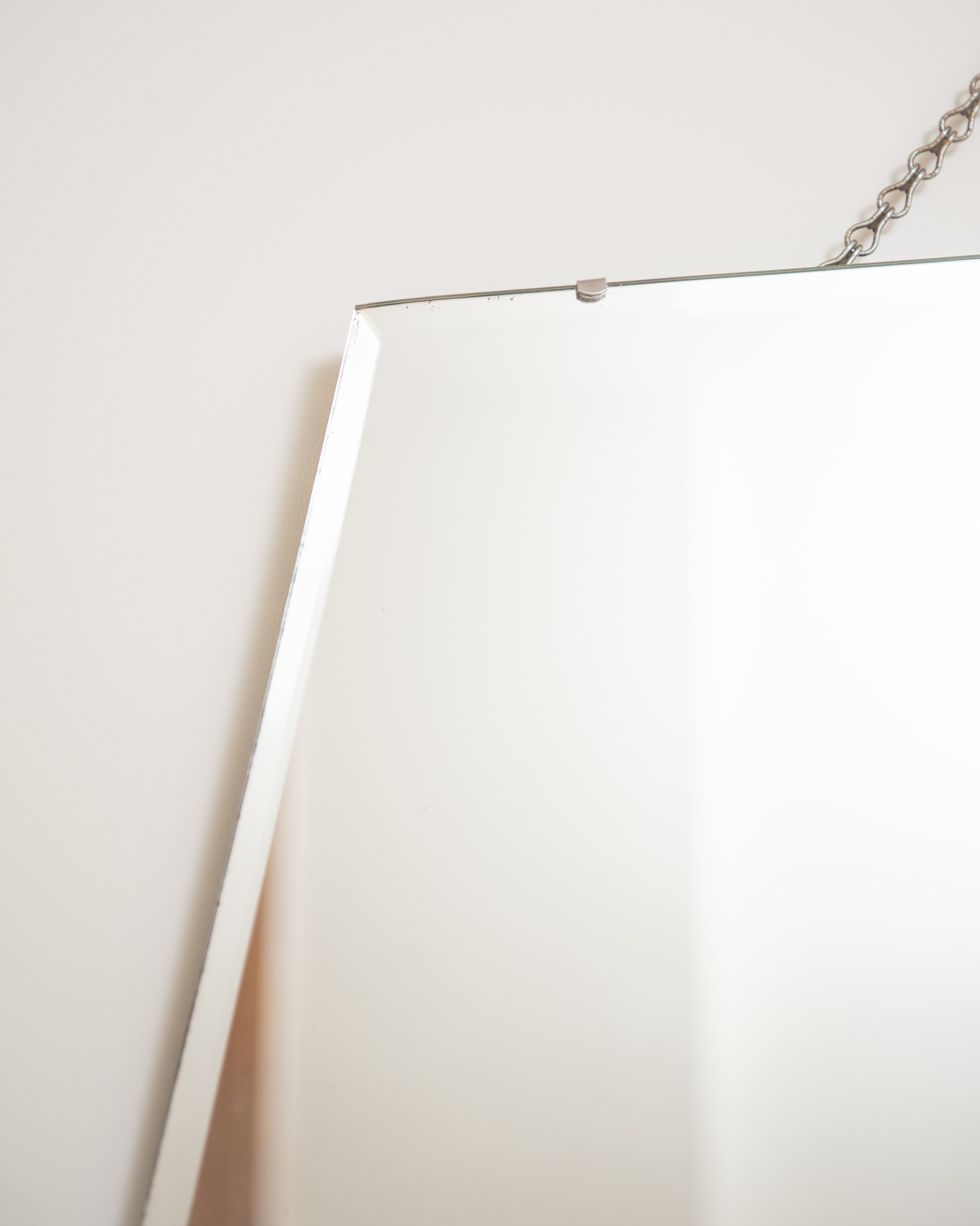 Frameless Angled Vintage Mirror
