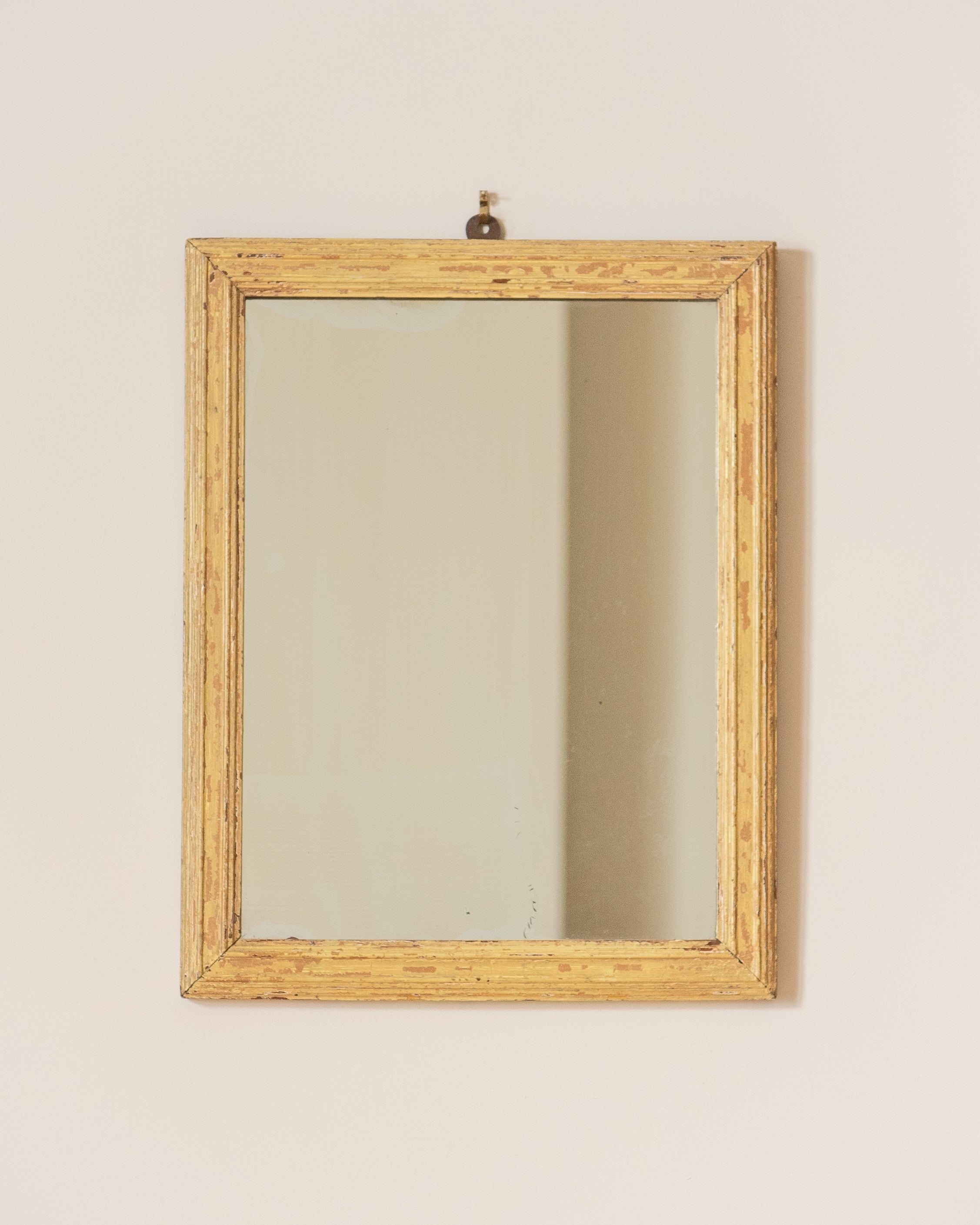 Yellow Vintage Wooden Framed Mirror
