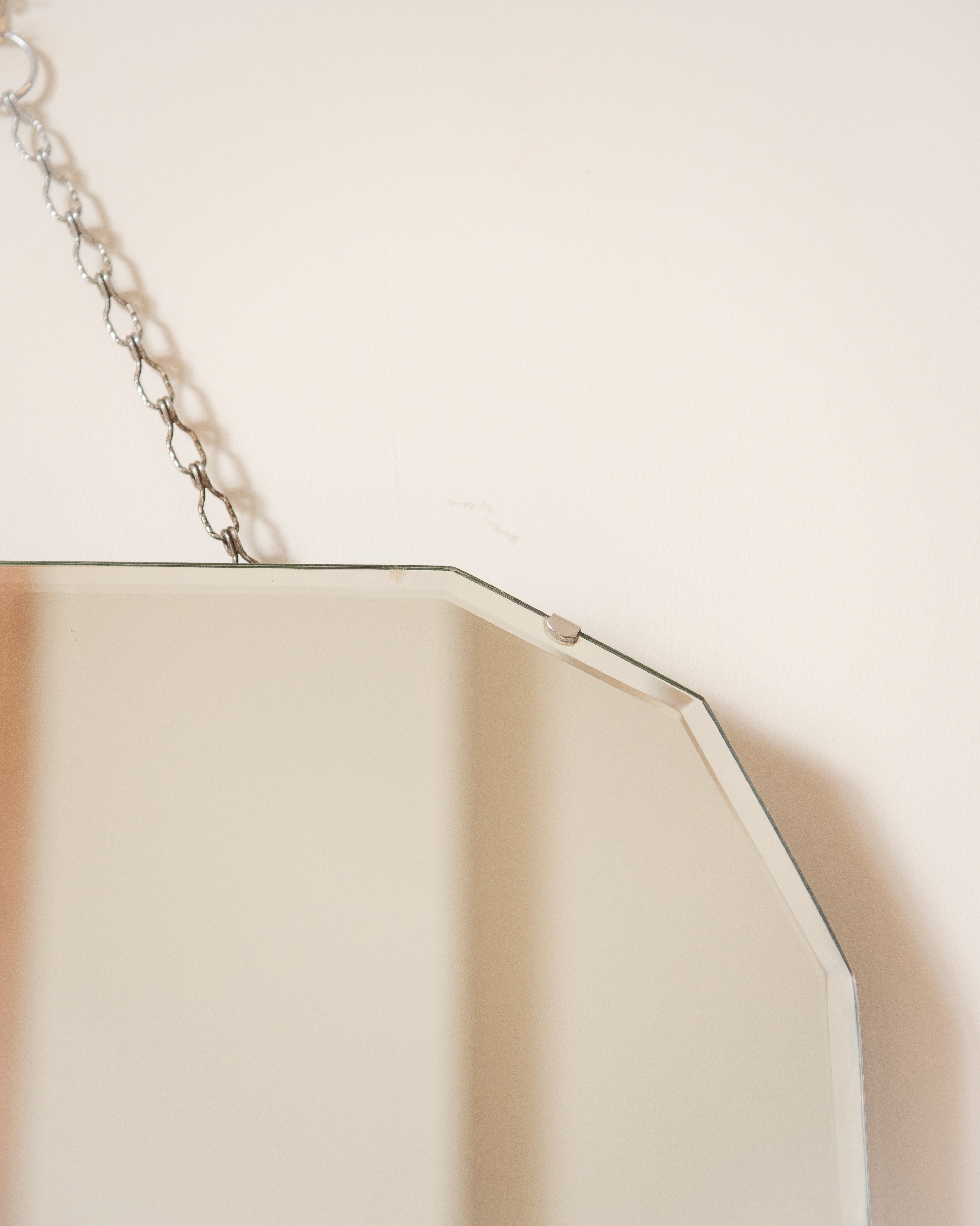 Frameless Clipped-Corner Vintage Mirror