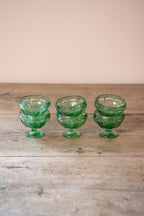 Six Green Glass Dessert Coupes