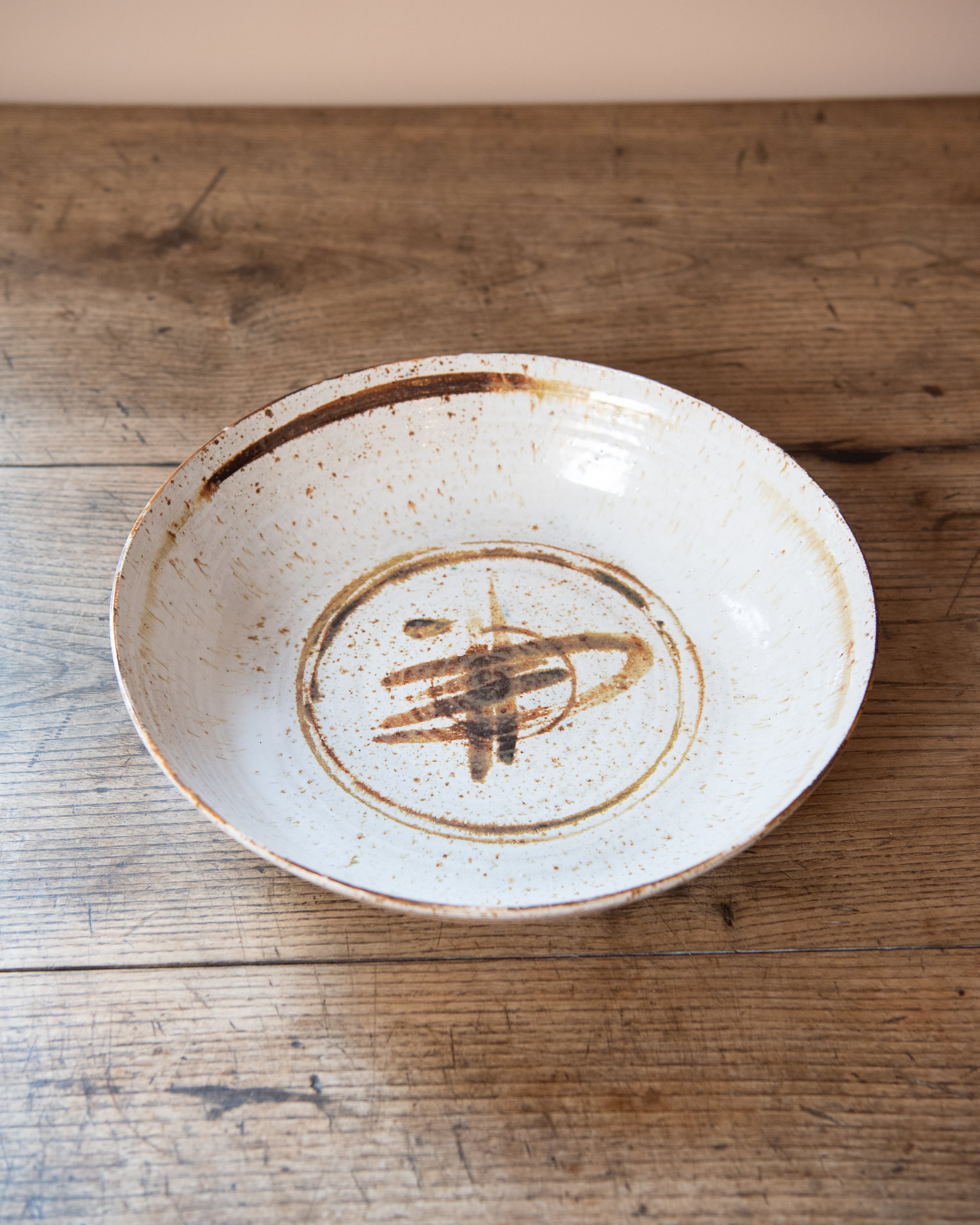 Vintage White Studio Pottery Bowl