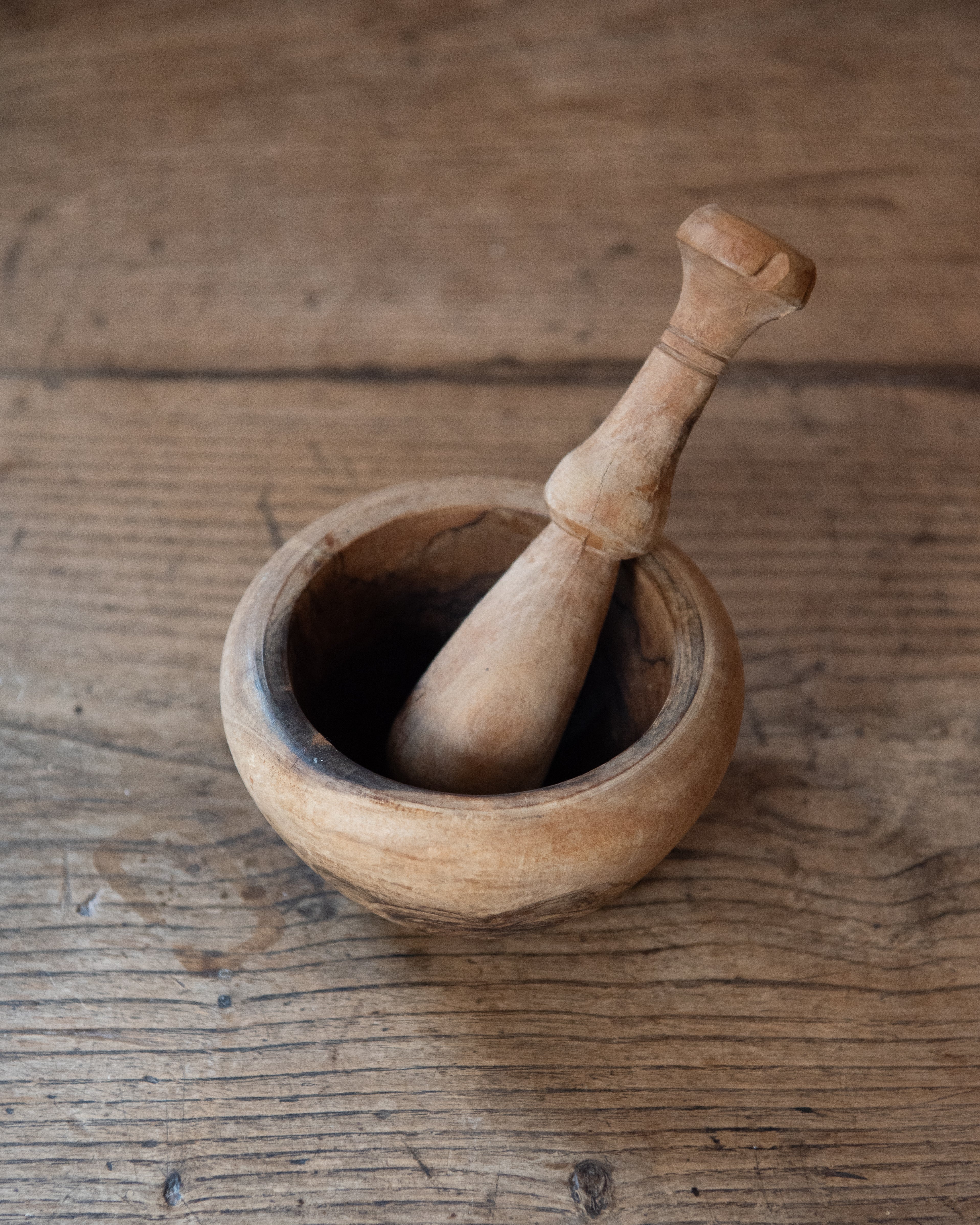 Vintage Wooden Pestle and Mortar