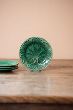 Set of Four Vintage Green Majolica Plates